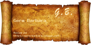 Germ Barbara névjegykártya